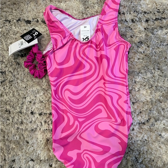 Gk Pink Swirl Pattern leotard adult small - Picture 2 of 2